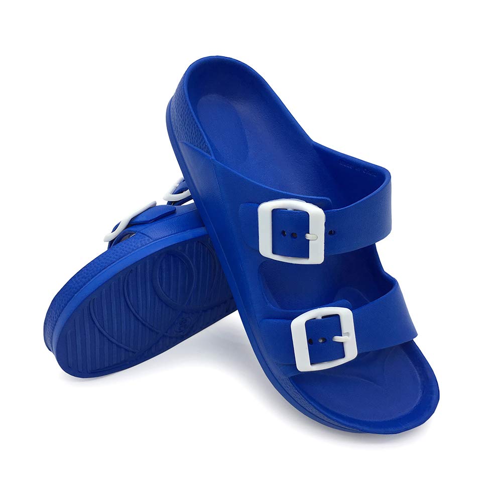 LMWomen's Sandals Adjustable EVA Flat Sandals Comfortable Double Buckle Slides Sandals