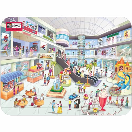 Image of ABYZ Wooden Jigsaw MALL Puzzles 35pcs for Kids of Age 4-6 Years