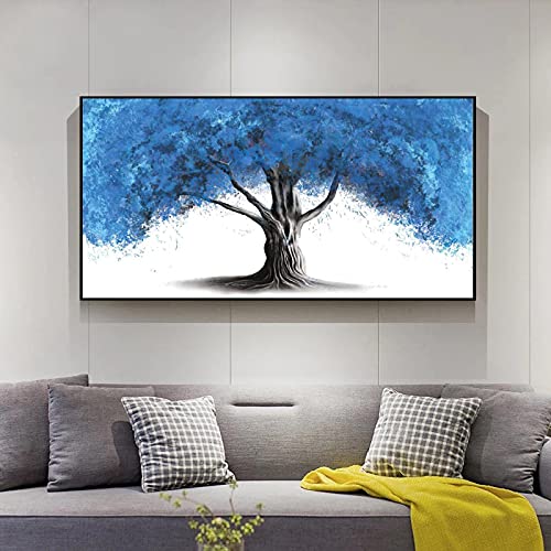 Impression toile arbre de vie bleu abstrait pour relooker un salon - 4