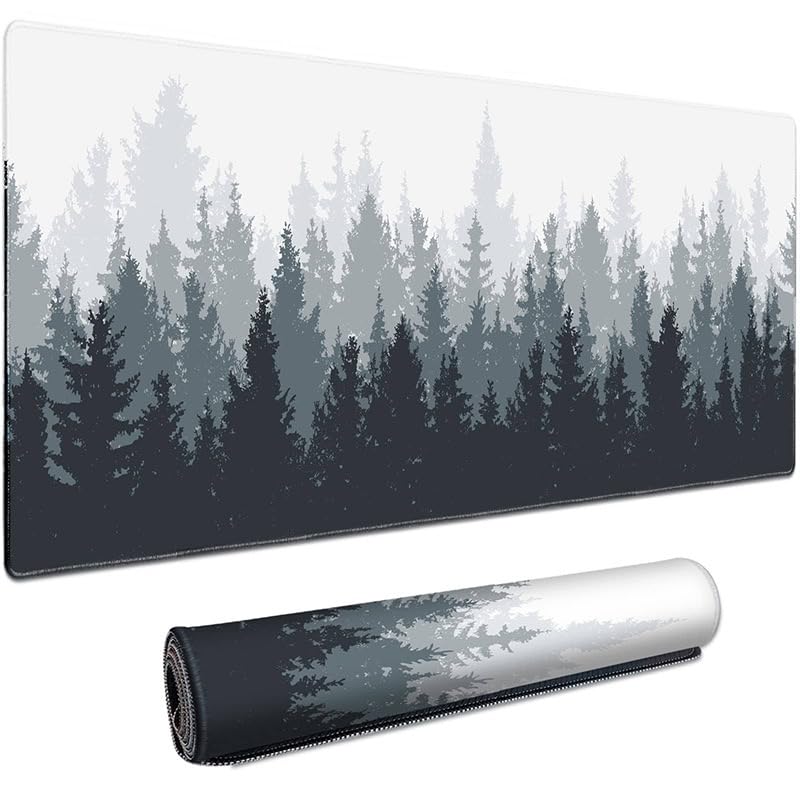 XXL Mousepad -900 x 400mm - Mouse Pad Large Size - verbessert Präzision und Geschwindigkei XXL Geometrie Mauspad (Wald)