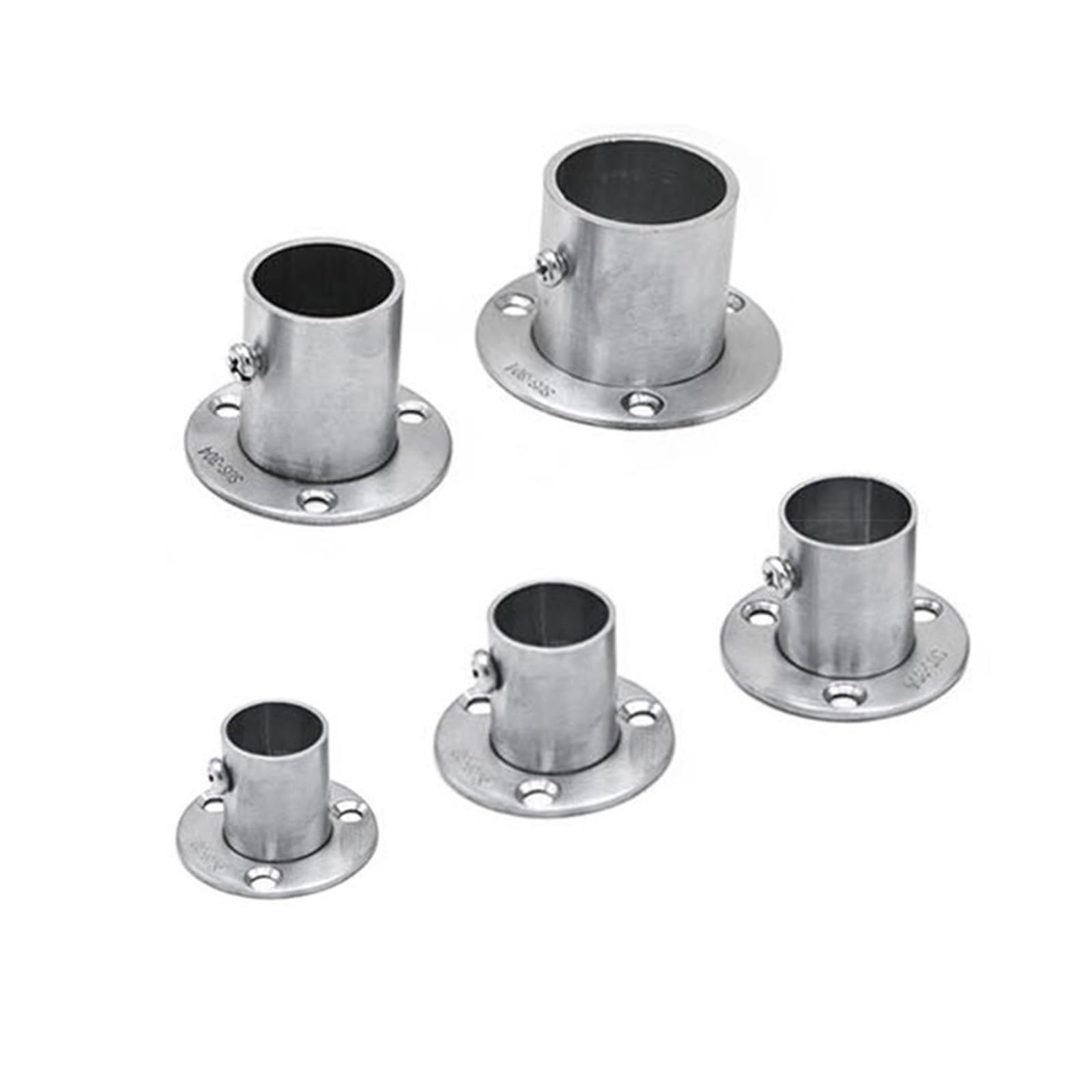 Stainless Steel Pole Socket Flange Rod, Stainless Steel Wardrobe Curtain Rod Holder Socket End Support Bracket Flange 16-32mm(19mm)