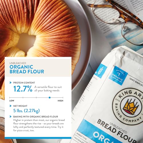 King Arthur 100% Organic Bread Flour, Unbleached, 5 lb, Non-GMO Project Verified - image 2