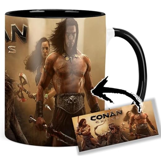 Conan Exiles Tasse Innen & Henkel Schwarz Keramikbecher Mug