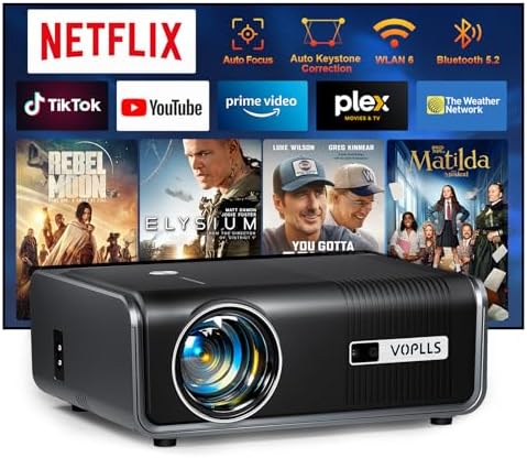 Officially & Auto Focus] VOPLLS 4K Projector with