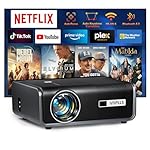 [Netflix Official & Auto Focus/Keystone] Smart Projector 4K Support, VOPLLS 25000L Native 1080P WiFi 6 Bluetooth Outdoor Projector, 50% Zoom Home Theater Movie Projectors for Bedroom/iOS/Android/PPT