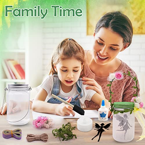 Alritz Fairy Lantern Craft Kit for Kids -DIY Fairy Jar Toys Gift for Girls Ages 4 5 6 7 8 9 10 11 12 Years Old- Flicking Candle Night Lights Craft Projects Party Centerpiece Birthday - Thumbnail 2