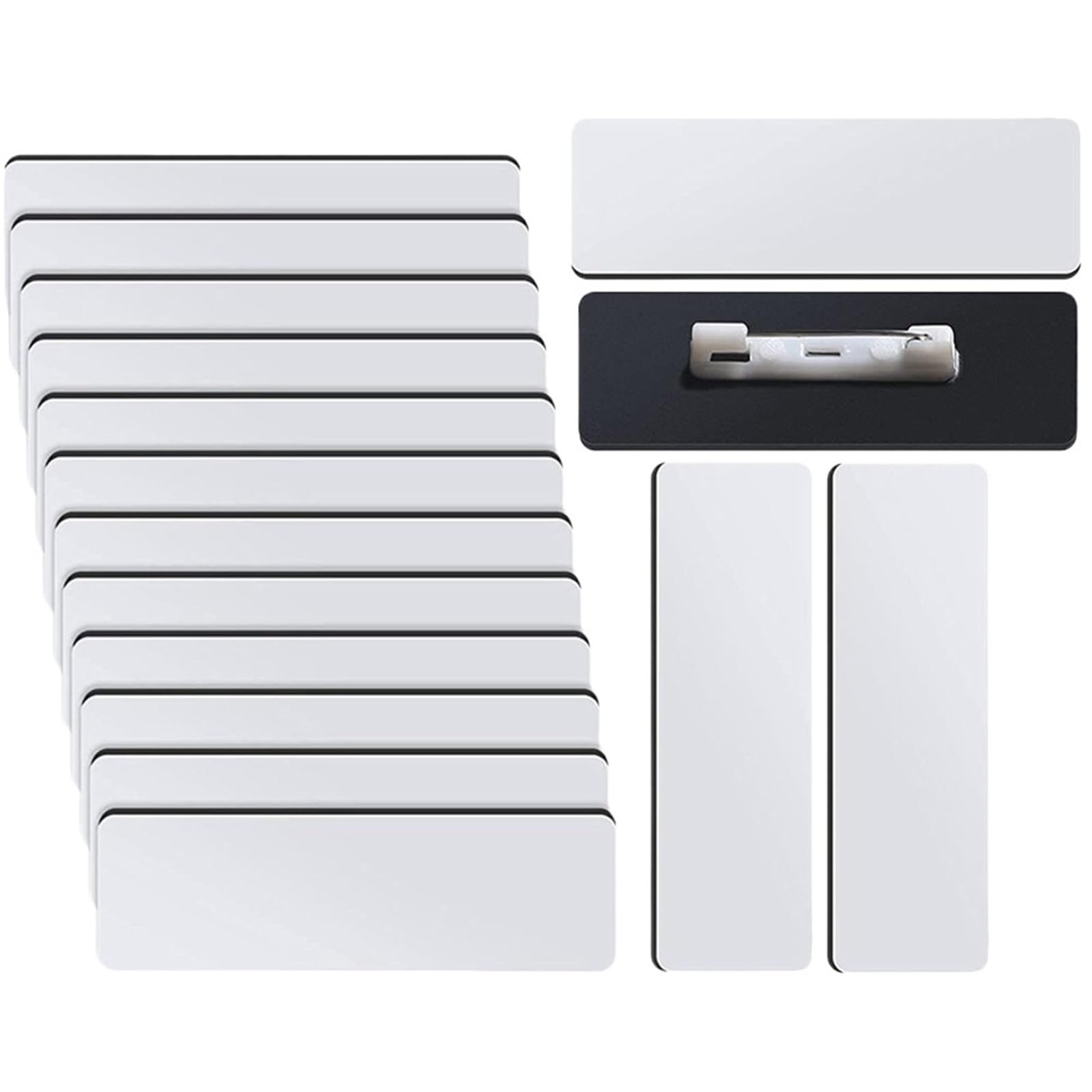 Porta Nombres Con Pinza 16 pines de etiquetas nombre en blanco