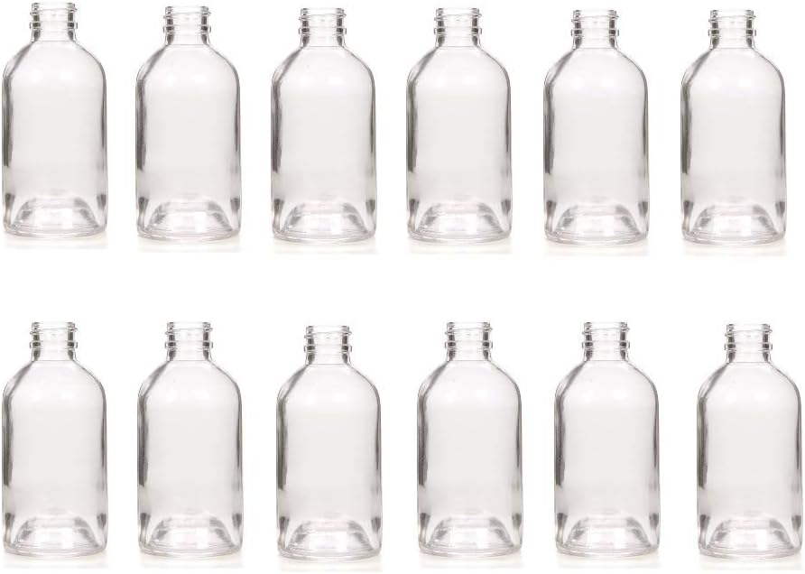 Hosley Set of 12 Diffuser Boston Round Style Glass Diffuser Bottles 85 Milliliter Large. Great for Storing Essential Oils DIY Diffusers Craft Projects Wedding Party O9