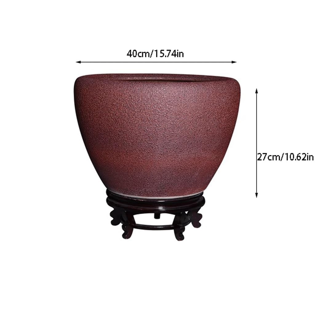 NEBE Pecera Pecera Retro de cerámica, Sala de Estar Retro, Patio, balcón, Tanque de Tortugas, pecera de pie for el hogar Pecera Simple De Lujo Ligera (Size : S)