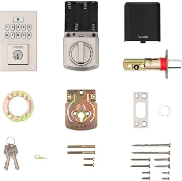 Contemporary SmartCode Electronic Keypad Deadbolt - Satin Nickel
