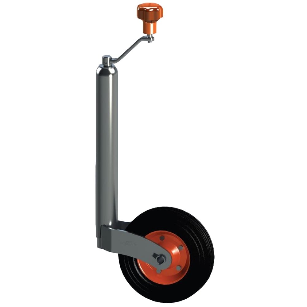 Kartt 48mm Trailer Jockey Wheel Smooth Steel Rim - High Handle
