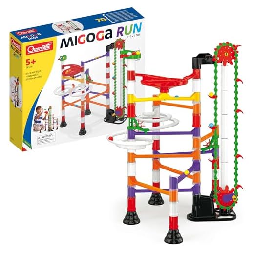 Quercetti-Quercetti-6576 Migoga Marble Run Elevator-Circuito de canicas, Juego Educativo de construcción, Color Black, Medium (6576)