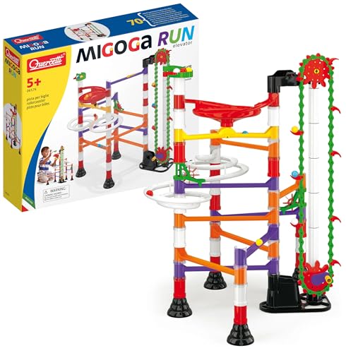 Quercetti Migoga Elevator, Pista Biglie per Bambini 150 Pezzi con Ascensore, Giochi Bambino 5 Anni in Su, Giochi...