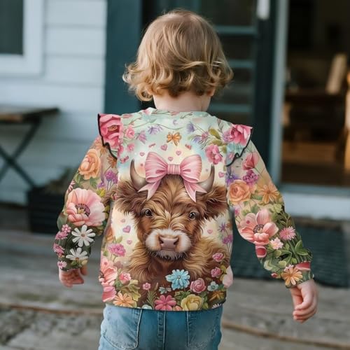 Sweatshirts for Toddler Girls 1-8Y Long Sleeve Crew Neck Sweatshirts Athletic Jacket3