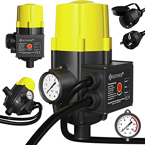 KESSER® Controlador de Bomba con Indicador de Presión en Bar | con Cable | Interruptor de Presión...