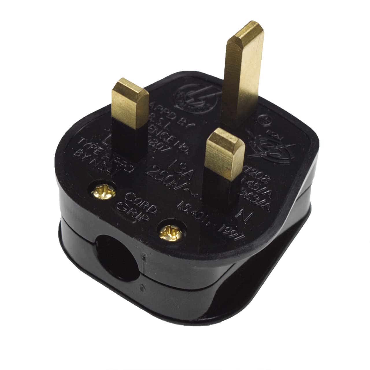 Mr.gadget's Solutions Black Mr. Gadget's Solutions® 3-Pin Mains Power Plug Rewireable 5A Fused Fitted