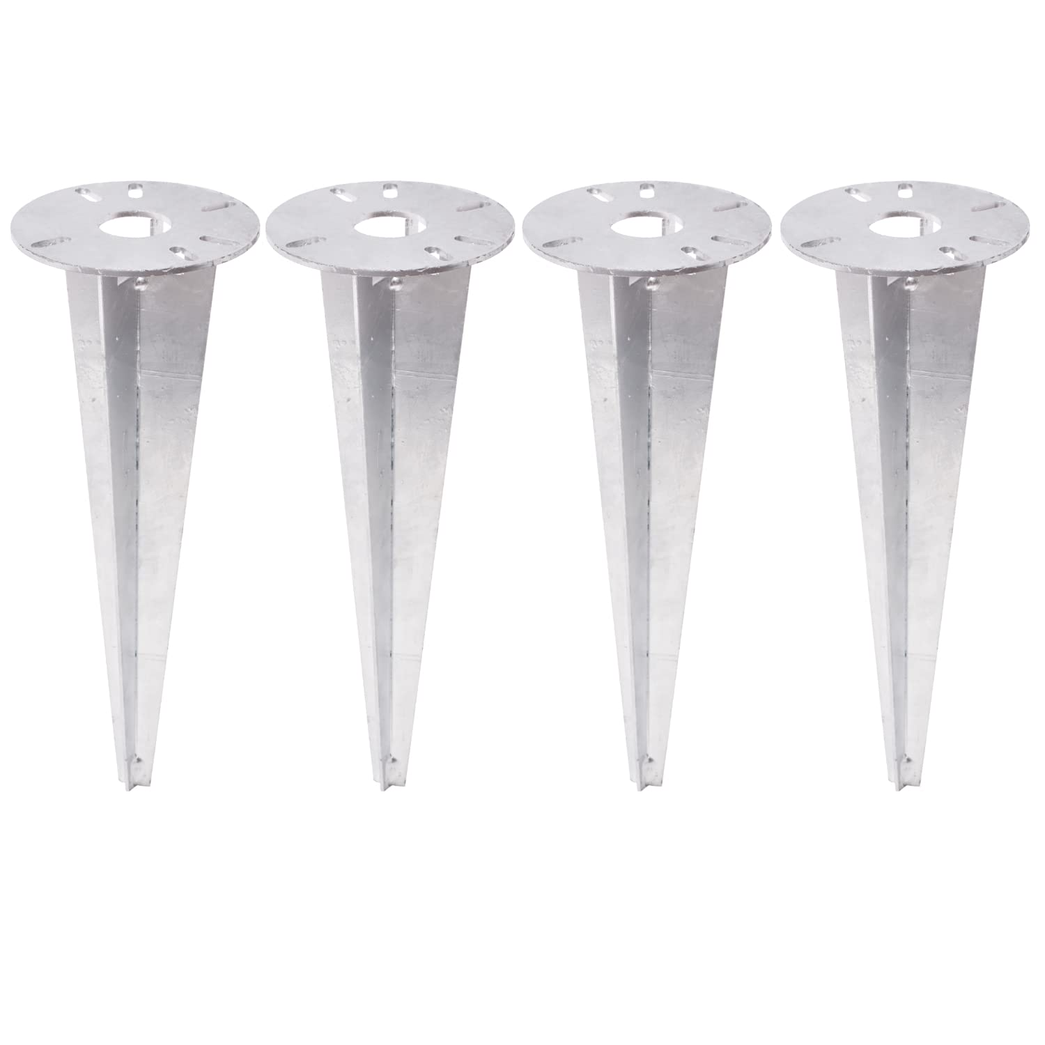 TRIBECCO Impact Ground Spike for Garden Lamp Diameter 116 x 300 mm with Opening Diameter 30 mm for Cable Guide Hot-Dip Galvanised Flat Steel Ground Anchor for Garden Lighting