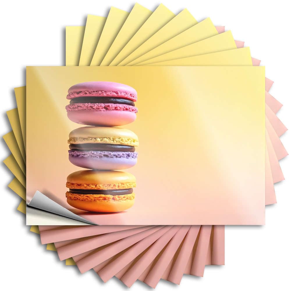 Outdoor Pool Decor Door Decal | A Stack of Colorful Macarons. Funky for Paw Decor(12X18CM)