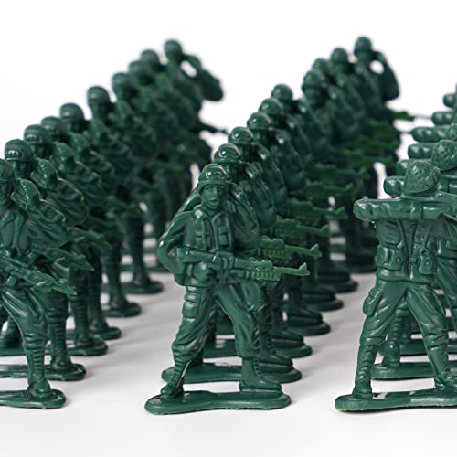 Wankko 2-Inch Plastic Army Men Action Figures, 10 Unique Sculpts, Pack Of 100 (Green) #TOP3