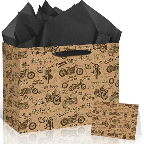 Vintage Retro Motorbike Gift Bag