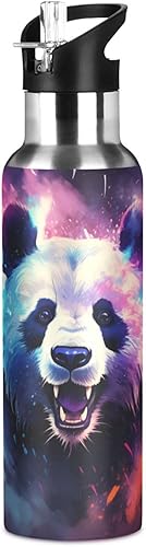 Vista 163 de Botella de agua amarilla para niños y niños, con aislamiento de acero inoxidable, para agua fría y caliente, con tapa con pajilla, para deportes