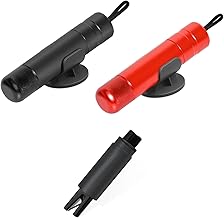 Sosayet Nothammer Auto mit Gurtschneider, 2er Set Auto Sicherheitshammer, 2 In 1 Gurtschneider Notfallhammer, Sicherheitshammer mit Gurtmesser, Notfallhammer fürs Auto, Bus (Schwarz Rot)