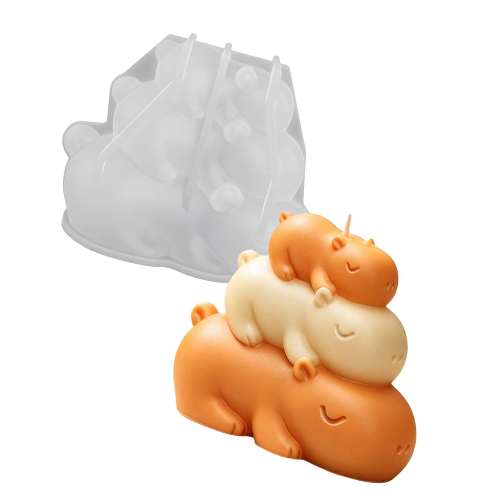 Ljmyy Lovely Capybaras Stacking Silicones Mold for Crafts Candle Soap Making Resins Crafts Home Decoration Fun Project