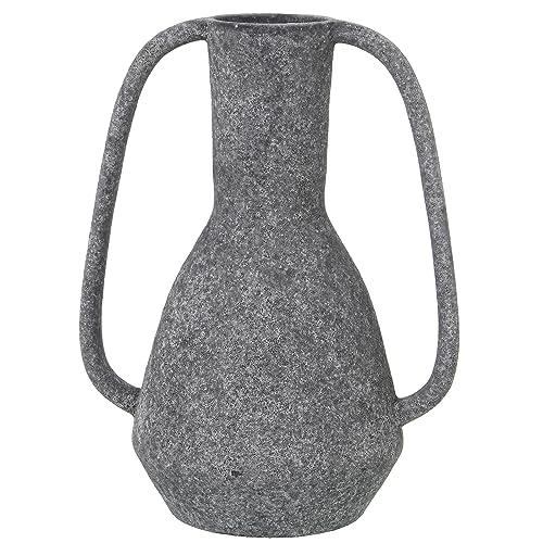 Vase en céramique gris foncé stable anti-chute à texture sablée - 2