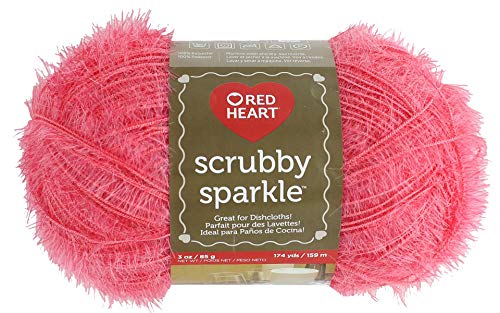 Image of RED HEART Scrubby Sparkle yarn, Guava