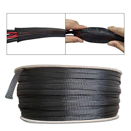 Guaina Cavi Flessibile, Manica Cavo Lunghezza 50/100 / 200m Segnalata Intrecciata Isolata Di Protezione Del A Fiamma-ignifugo(100M,8mm)
