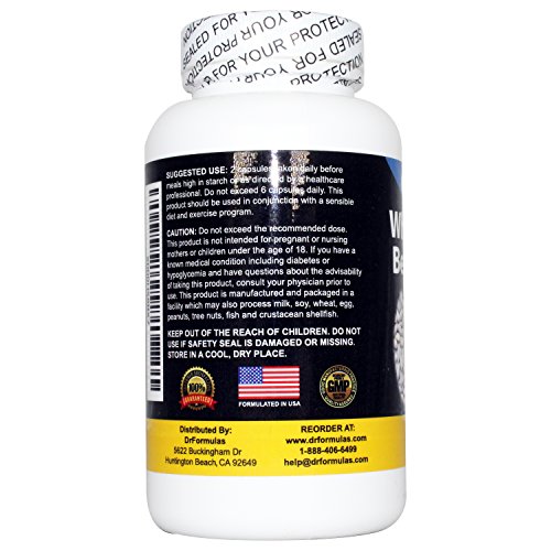 DrFormulas White Kidney Bean Extract Carb Blocker & Appetite Suppressant / Control | Weight Loss Pills for Women & Men Supplements, 1000 mg 120 Capsules - Image 4