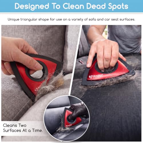 Image of Analan Mini Pet Hair Remover for Car Detailing Dog Hair Tool Brush(Red)