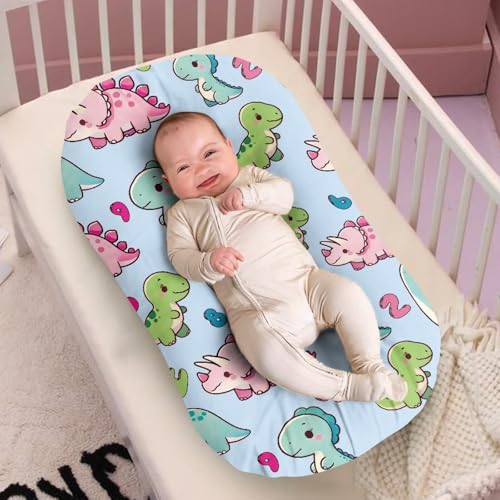 Image of ZOUTAIRONG Soft Bassinet Sheets Digital Dinosaur Design Comfy Polyester Cradle Sheets for Baby Boys Girls Universal Fit for Most Cradle and Bassinet Mattress