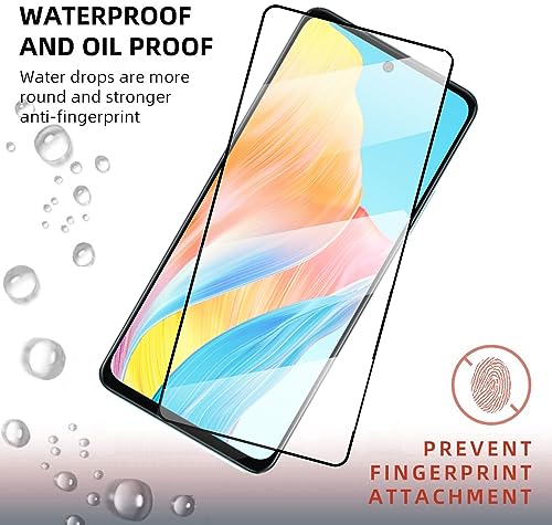Image of Casodon Designed for Oppo A79 5G Tempered Glass Screen Protector Guard (Black) Full Screen Coverage with Easy Installation Kit