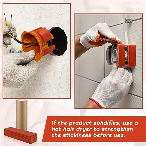 Image of Amylove 8 Pcs Fire Barrier Plumbers Putty Duct Seal Electrical Putty for Wall, Duct, Plumbers, 1.45 in x 6 in, Red