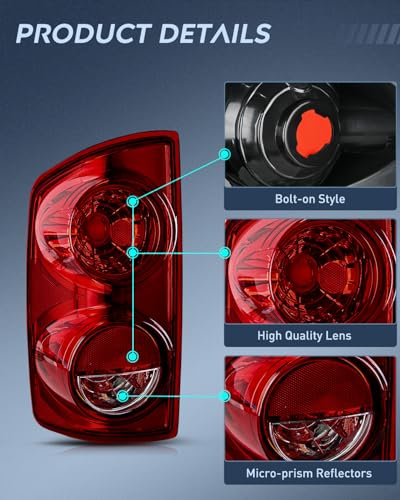 Image of Nilight Taillight Assembly Compatible with 2007 2008 Dodge Ram 1500