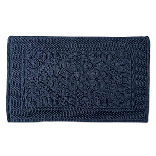 DII Decorative, Jacquard Bath Rug, 20x31, Navy