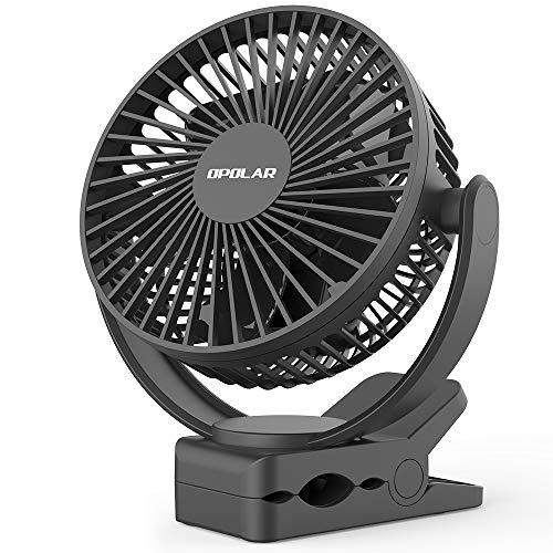 OPOLAR Rechargeable Battery Operated Clip on Fan 5000mAh, Upgraded Quieter & Stronger Wind