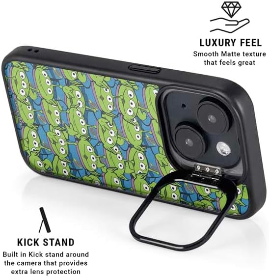 Skinit Kickstand Phone Case Compatible with iPhone 16 - Officially Licensed Disney Toy Story Alien Collage Design