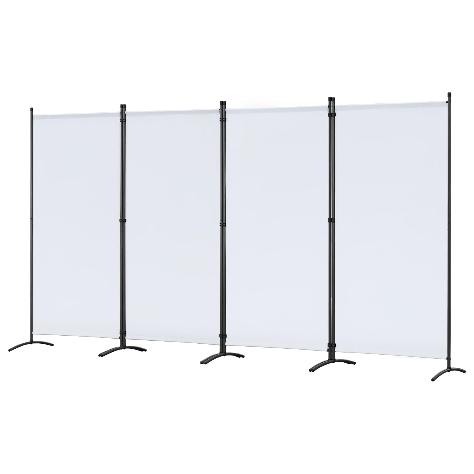 Angel Living Biombo Divisor de Ambientes de 4 Paneles, Biombo Protector, Biombo Plegable, Separadores de Ambientes para Sala de Estar, Jardín, Exterior Natural 324 x 180 cm (Blanco)