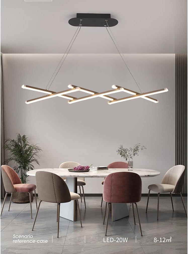 Lampadario moderno lineare nero dimmerabile a distanza Lampada a sospensione a soffitto a striscia lunga regolabile pieghevole bianca Lampada a sospensione contemporanea per tavolo da pranzo Cucina