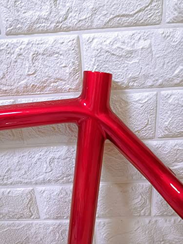 Tanho Full Carbon Frame 700C Fixed Gear Bicycle Frame Carbon Fixie Fixed Gear Bike Frame Track Bicycle Frame (520), Red #TOP4