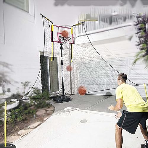 Ryanang Basketball Shot Return Apparatus Black Polyester Materialbasketball Net Compatible with All Hoops Returner Indoor Outdoor Tra