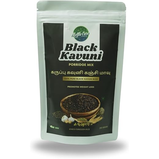 Karuppu Kavuni Kanji Mix | Black Kavuni Porridge Mix | 250 Gm Pack | No Preservatives | Mettle Care Karuppu Kavuni Kanji Mix | Black Kavuni Porridge Mix | 250 Gm Pack | No Preservatives | Mettle Care