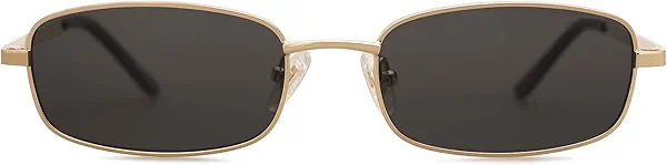 SOJOS Trendy Small Y2k Rectangle Sunglasses Womens Mens, Retro Narrow Chic Thin Skinny Sunnies SJ1187