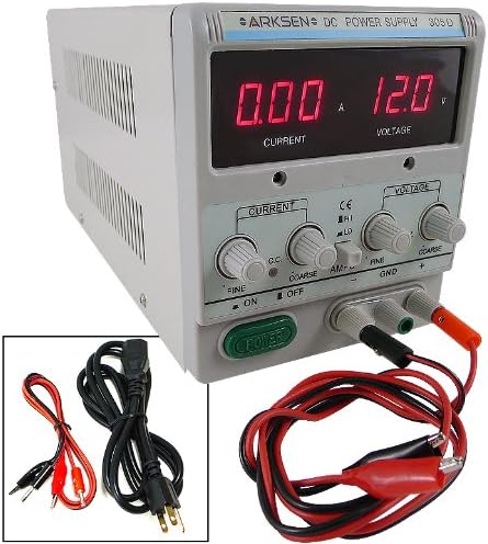 30V 5A Dual 110/220V Precision Variable DC Power Supply Cable Digital Adjustable