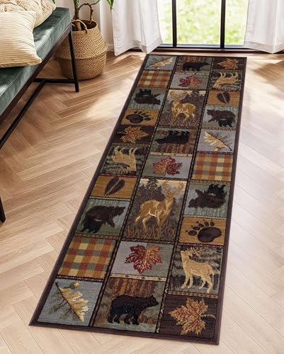 Rusticcabinbearrunnerrug2x7ftlodgewildlifebearmoosearearuganimalsplantsmapleleafprintcarpetcountrystylefloormatswashablehallwayrugsnonslipentrancerunnerfloorcarpet  Urban Country Home Decor Rustic cabin bear runner rug 2x7ft lodge wildlife bear moose area rug animals plants maple leaf print carpet country style floor mats washable hallway rugs non slip entrance runner floor carpet  urban country home decor