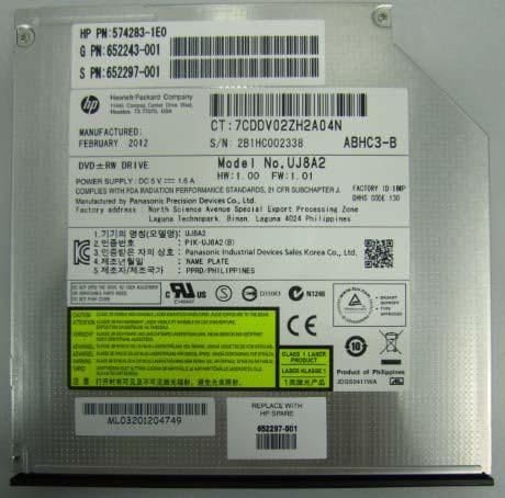 Hewlett Packard Enterprise 9.5MM SATA DVD RW JB KITG8 Refurbished, 652297-001 (Refurbished)