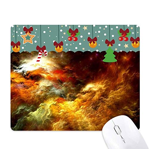 Tapis de souris caoutchouc nébuleuse dorée orange