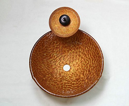 Lavabo en verre trempé Gowe haute résistance avec robinet cascade intégré